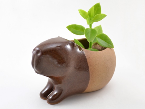 眺めているだけでほっこり和める♪　动物をかたどったハンドメイドのプランター