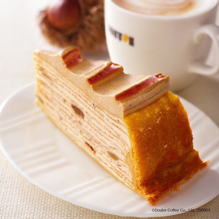 【秋限定】ドトールの人気者「ミルクレープ」からマロン味がでたぞ〜！ 栗と生クリームという黄金コンビネーションは絶対に食べるべし！