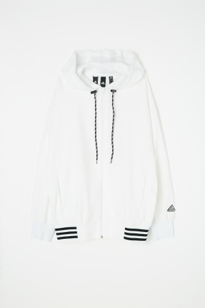 adidas&moussy共同开发联名商品第四弹连帽外套白 hoody sweat white