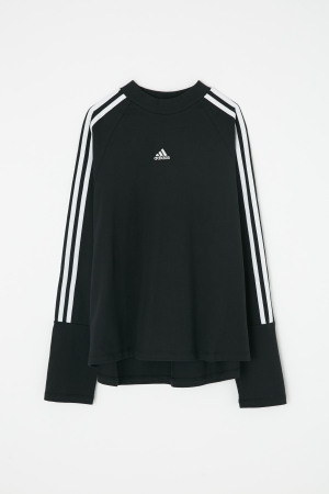 adidas&moussy共同开发联名商品第四弹长袖运动衫黑色 long sleeve tshirt black