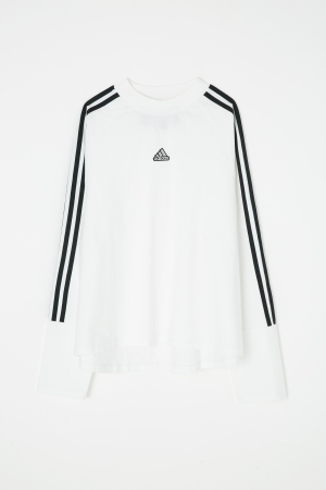 adidas&moussy共同开发联名商品第四弹长袖运动衫白色 long sleeve tshirt white