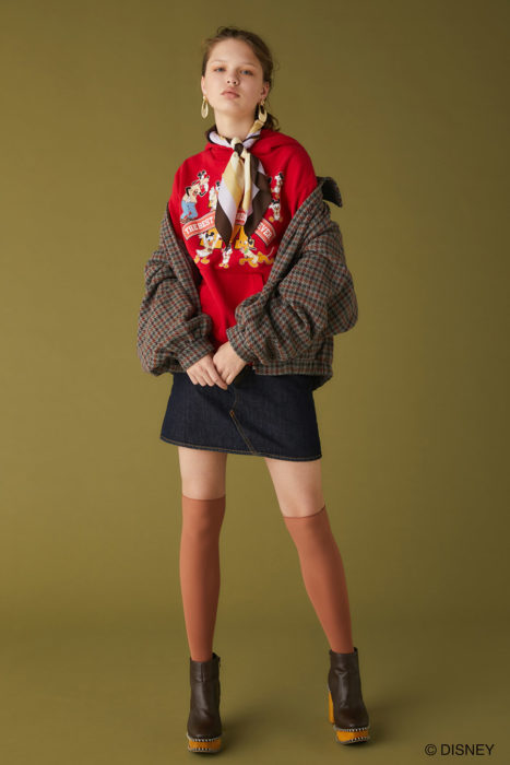  Disney SERIES CREATED by MOUSSY 5th collection 红色连帽上衣