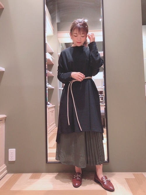 长版上衣+长裙+腰带