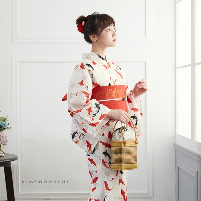 2020KIMONOMACHI浴衣 金鱼白