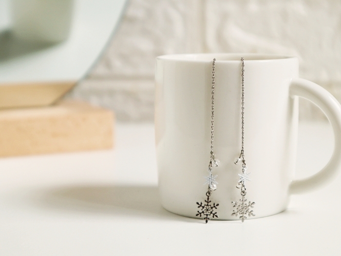 osewaya日系平价饰品_Snow Love 雪花纷飞 耳线2